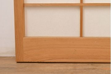 ヴィンテージ建具　和製ビンテージ　明るい木肌が和やかな雰囲気を生み出すシンプルな障子戸4枚セット(引き戸、建具)(R-051503)
