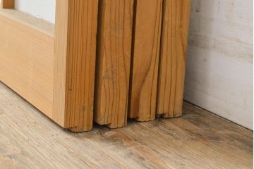 ヴィンテージ建具　和製ビンテージ　明るい木肌が和やかな雰囲気を生み出すシンプルな障子戸4枚セット(引き戸、建具)(R-051503)
