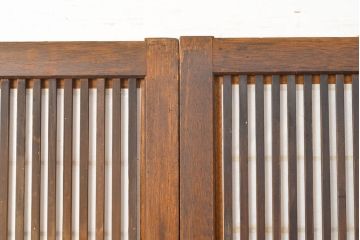 ヴィンテージ建具　和製ビンテージ　趣深い佇まいの裏障子付き格子戸4枚セット(引き戸、建具)(R-051504)