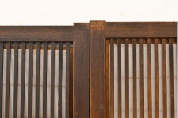 ヴィンテージ建具　和製ビンテージ　趣深い佇まいの裏障子付き格子戸4枚セット(引き戸、建具)(R-051504)