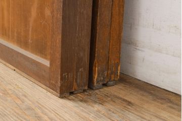 ヴィンテージ建具　和製ビンテージ　趣深い佇まいの裏障子付き格子戸4枚セット(引き戸、建具)(R-051504)