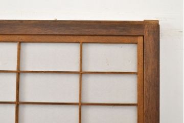 ヴィンテージ建具　和製ビンテージ　趣深い佇まいの裏障子付き格子戸4枚セット(引き戸、建具)(R-051504)