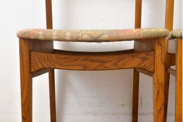 イギリスヴィンテージ　エルム材　エキゾチックな雰囲気のダイニングチェア4脚セット(椅子、イス、ビンテージ)(R-051508)