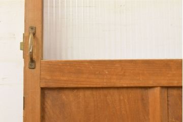 和製アンティーク　お洒落な空間作りを叶える、モールガラス入りのガラス扉1枚(建具、ドア)(R-051511)