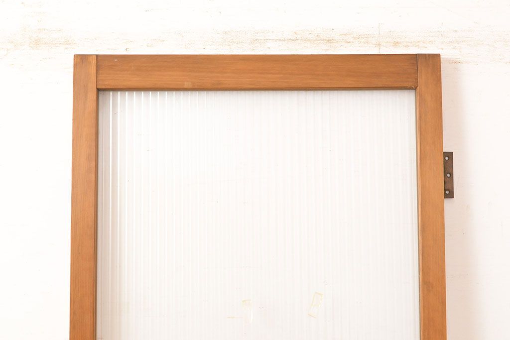 和製アンティーク　お洒落な空間作りを叶える、モールガラス入りのガラス扉1枚(建具、ドア)(R-051511)