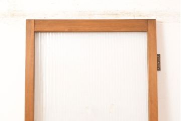 和製アンティーク　お洒落な空間作りを叶える、モールガラス入りのガラス扉1枚(建具、ドア)(R-051511)