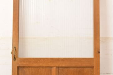 和製アンティーク　お洒落な空間作りを叶える、モールガラス入りのガラス扉1枚(建具、ドア)(R-051511)