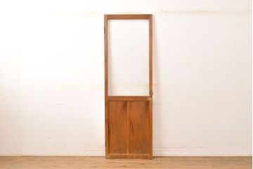 和製アンティーク　お洒落な空間作りを叶える、モールガラス入りのガラス扉1枚(建具、ドア)(R-051511)