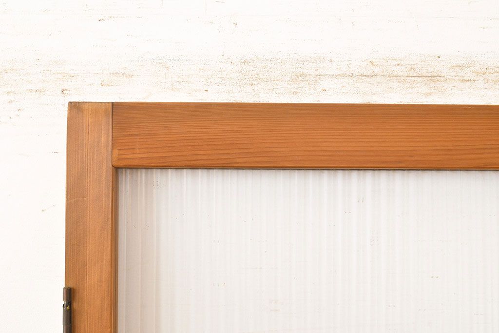 和製アンティーク　お洒落な空間作りを叶える、モールガラス入りのガラス扉1枚(建具、ドア)(R-051511)