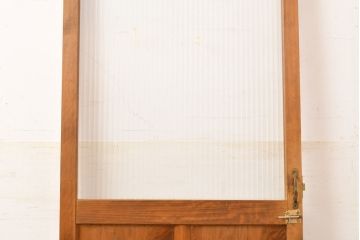 和製アンティーク　お洒落な空間作りを叶える、モールガラス入りのガラス扉1枚(建具、ドア)(R-051511)