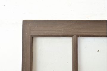 和製アンティーク　懐かしい雰囲気が漂う格子のガラス戸2枚セット(建具、引き戸)(R-051512)
