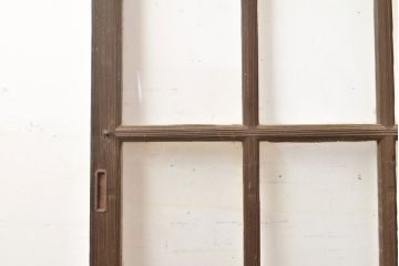 和製アンティーク　懐かしい雰囲気が漂う格子のガラス戸2枚セット(建具、引き戸)(R-051512)