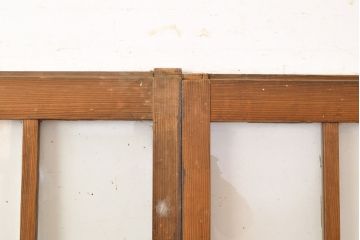 和製アンティーク　懐かしい雰囲気が漂う格子のガラス戸2枚セット(建具、引き戸)(R-051512)