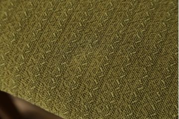 デンマークビンテージ　北欧家具　グリーンのファブリックとチーク材の木色が温かみのある空間を演出するチェア4脚セット(ダイニングチェア、ヴィンテージ)(R-051514)