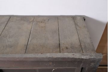 和製アンティーク　前面ヒノキ材　特大サイズ!九尺収納箪笥キャビネット(水屋箪笥、食器棚、収納棚、サイドボード)(R-051516)