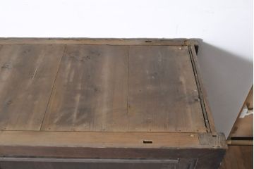 和製アンティーク　前面ヒノキ材　特大サイズ!九尺収納箪笥キャビネット(水屋箪笥、食器棚、収納棚、サイドボード)(R-051517)