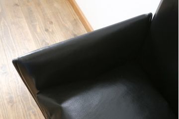 中古　美品　Cassina(カッシーナ)　401 BREAK(ブレーク)　MARIO BELLINI(マリオベリーニ)　キャスター付きアームチェア(ダイニングチェア、一人掛けソファ、1P)(定価約46万円)(R-051530)