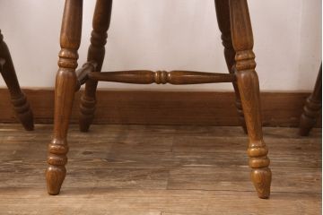 ヴィンテージ家具　和製ビンテージ　柏木工(KASHIWA・カシワ)　天板デコラ板　木の温もりを感じられるダイニングセット(ダイニングテーブル、4人掛け、ダイニングチェア4脚、板座チェア)(R-051533)
