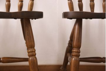 ヴィンテージ家具　和製ビンテージ　柏木工(KASHIWA・カシワ)　天板デコラ板　木の温もりを感じられるダイニングセット(ダイニングテーブル、4人掛け、ダイニングチェア4脚、板座チェア)(R-051533)