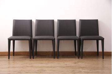 中古　美品　2019年製　アビタスタイル(AbitaStyle)　TRICK(トリック)チェア　MYC0550　シックモダンなインテリアに合うチェア4脚セット(定価 4脚で約10万4千円)(ダイニングチェア、イス、椅子)(R-051534)