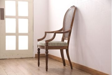 中古　美品　DREXEL HERITAGE(ドレクセルヘリテイジ)　Cameo Classics(キャメオクラシックス)　格調高い雰囲気が魅力のマホガニー製アームチェア(定価約33万円)(椅子、ダイニングチェア)(R-051539)