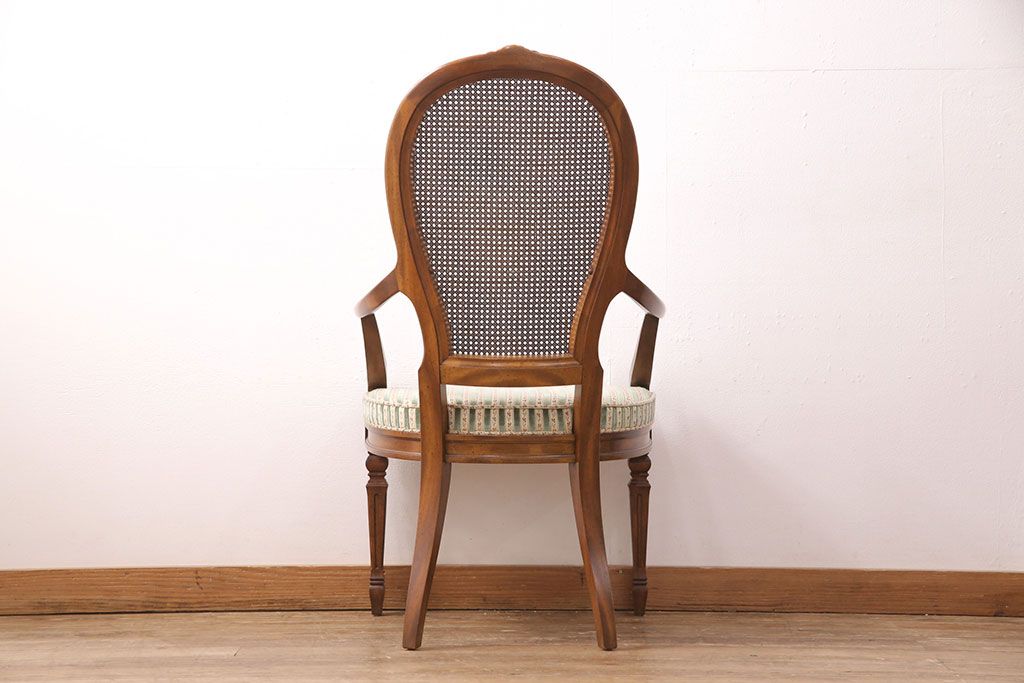 中古　美品　DREXEL HERITAGE(ドレクセルヘリテイジ)　Cameo Classics(キャメオクラシックス)　格調高い雰囲気が魅力のマホガニー製アームチェア(定価約33万円)(椅子、ダイニングチェア)(R-051539)