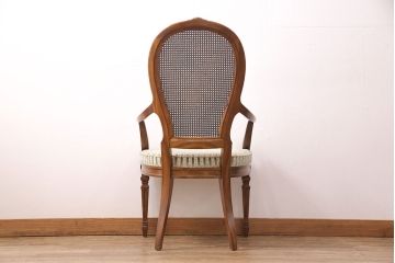 中古　美品　DREXEL HERITAGE(ドレクセルヘリテイジ)　Cameo Classics(キャメオクラシックス)　格調高い雰囲気が魅力のマホガニー製アームチェア(定価約33万円)(椅子、ダイニングチェア)(R-051539)