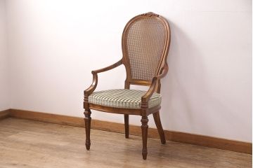 中古　美品　DREXEL HERITAGE(ドレクセルヘリテイジ)　Cameo Classics(キャメオクラシックス)　格調高い雰囲気が魅力のマホガニー製アームチェア(定価約33万円)(椅子、ダイニングチェア)(R-051539)