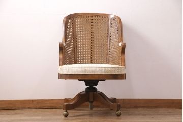 中古　美品　DREXEL HERITAGE(ドレクセルヘリテイジ)　Cameo Classics(キャメオクラシックス)　格調高い雰囲気が魅力のマホガニー製デスクチェア(定価約40万円)(椅子、オフィスチェア)(R-051540)