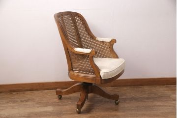 中古　美品　DREXEL HERITAGE(ドレクセルヘリテイジ)　Cameo Classics(キャメオクラシックス)　格調高い雰囲気が魅力のマホガニー製デスクチェア(定価約40万円)(椅子、オフィスチェア)(R-051540)