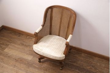 中古　美品　DREXEL HERITAGE(ドレクセルヘリテイジ)　Cameo Classics(キャメオクラシックス)　格調高い雰囲気が魅力のマホガニー製デスクチェア(定価約40万円)(椅子、オフィスチェア)(R-051540)