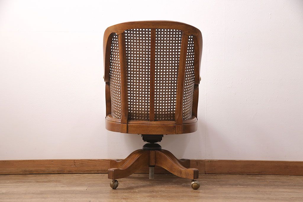 中古　美品　DREXEL HERITAGE(ドレクセルヘリテイジ)　Cameo Classics(キャメオクラシックス)　格調高い雰囲気が魅力のマホガニー製デスクチェア(定価約40万円)(椅子、オフィスチェア)(R-051540)