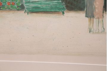 ジャン=ピエール・カシニョール(JeanPierreCassigneul)　「グリーンのベンチ」「 Les Fausses Confidences」　リトグラフ(ディスプレイ、石版画)(R-051553)