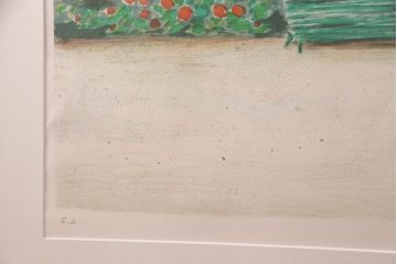 ジャン=ピエール・カシニョール(JeanPierreCassigneul)　「グリーンのベンチ」「 Les Fausses Confidences」　リトグラフ(ディスプレイ、石版画)(R-051553)