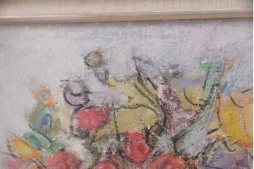 油彩画　樫原隆男　花　三軌会会員　油絵(ディスプレイ)(R-051555)