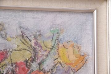 油彩画　樫原隆男　花　三軌会会員　油絵(ディスプレイ)(R-051555)