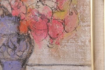 油彩画　樫原隆男　花　三軌会会員　油絵(ディスプレイ)(R-051556)