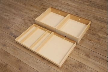 中古　三越家具　カントリーハウス　洋風家具　イギリスカントリースタイルのような温かみのある空間にぴったりの重ね食器棚(キャビネット、収納棚、ブルージュ、ビンテージ)(R-051569)