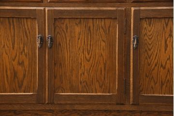 中古　三越家具　カントリーハウス　洋風家具　イギリスカントリースタイルのような温かみのある空間にぴったりの重ね食器棚(キャビネット、収納棚、ブルージュ、ビンテージ)(R-051569)