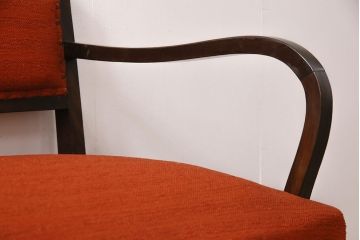和製アンティーク　希少!大正ロマンの雰囲気が高まる2人掛けアームソファ(二人掛け、ベンチ)(R-051576)