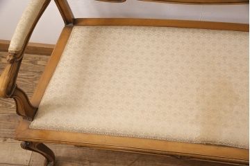 ヨーロッパヴィンテージ　最高級イタリア輸入家具　CLItalia(CLイタリア)社　アールヌーヴォー様式　優美な佇まいのアームソファ(2人掛け、二人掛け、ビンテージ)(R-051578)(検索ワード:メデア、Medea)