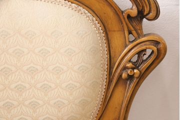 ヨーロッパヴィンテージ　最高級イタリア輸入家具　CLItalia(CLイタリア)社　アールヌーヴォー様式　優美な佇まいのアームチェア2脚セット(椅子、イス、ビンテージ)(R-051579)(検索ワード:メデア、Medea)