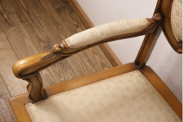 ヨーロッパヴィンテージ　最高級イタリア輸入家具　CLItalia(CLイタリア)社　アールヌーヴォー様式　優美な佇まいのアームチェア2脚セット(椅子、イス、ビンテージ)(R-051579)(検索ワード:メデア、Medea)