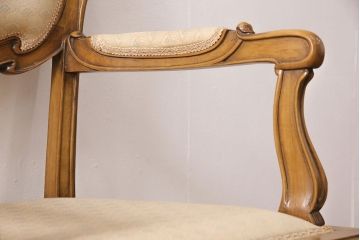 ヨーロッパヴィンテージ　最高級イタリア輸入家具　CLItalia(CLイタリア)社　アールヌーヴォー様式　優美な佇まいのアームチェア2脚セット(椅子、イス、ビンテージ)(R-051579)(検索ワード:メデア、Medea)