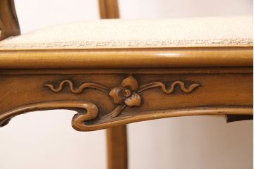 ヨーロッパヴィンテージ　最高級イタリア輸入家具　CLItalia(CLイタリア)社　アールヌーヴォー様式　優美な佇まいのアームチェア2脚セット(椅子、イス、ビンテージ)(R-051579)(検索ワード:メデア、Medea)