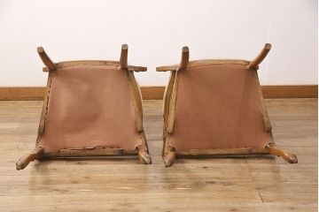 ヨーロッパヴィンテージ　最高級イタリア輸入家具　CLItalia(CLイタリア)社　アールヌーヴォー様式　優美な佇まいのアームチェア2脚セット(椅子、イス、ビンテージ)(R-051579)(検索ワード:メデア、Medea)
