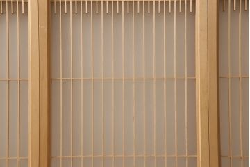 中古　美品　組子細工と整然と並ぶ桟が美しい書院戸4枚セット(窓、引き戸、建具)(R-051582)