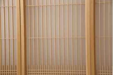 中古　美品　組子細工と整然と並ぶ桟が美しい書院戸4枚セット(窓、引き戸、建具)(R-051582)
