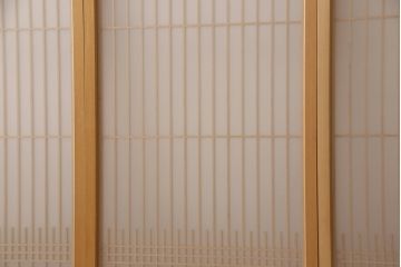 中古　美品　組子細工と整然と並ぶ桟が美しい書院戸4枚セット(窓、引き戸、建具)(R-051582)
