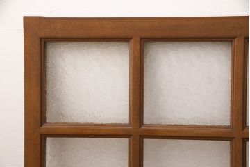 アンティーク建具　昭和レトロな木製窓2枚セット(ガラス戸、引き戸、建具)(R-051583)